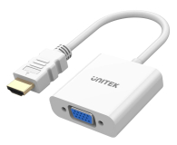 Przejściówka Unitek Adapter HDMI na VGA, FullHD 60Hz, biały